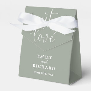 Just Love Elegant Modern Sage Green Wedding Favor Box