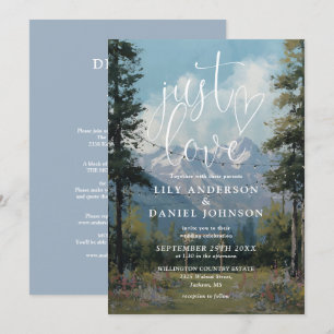 Just Love Mountain Wildflower Wedding All In One Invitation