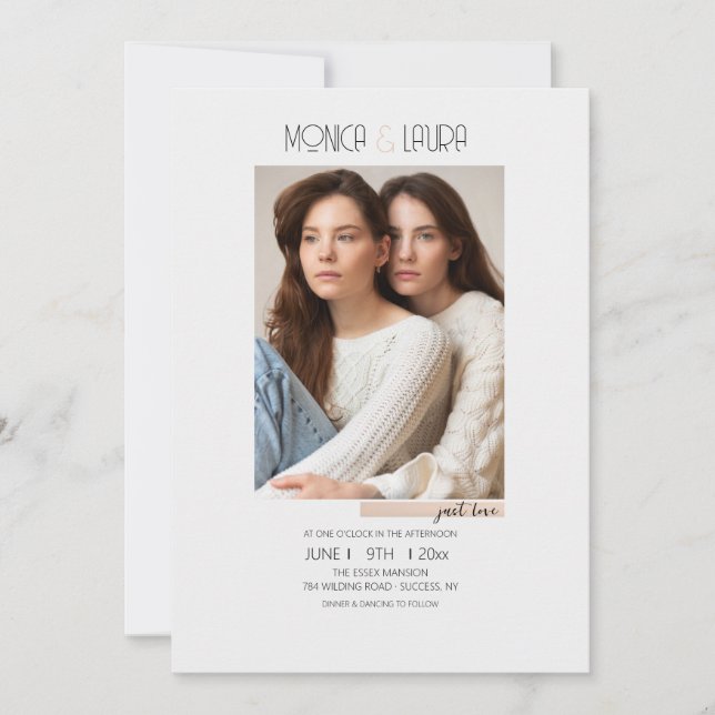 Just Love Photo Faire-part de mariage (Devant)