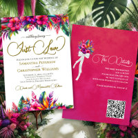 Just Love Tropical Garden Floral QR Code Wedding