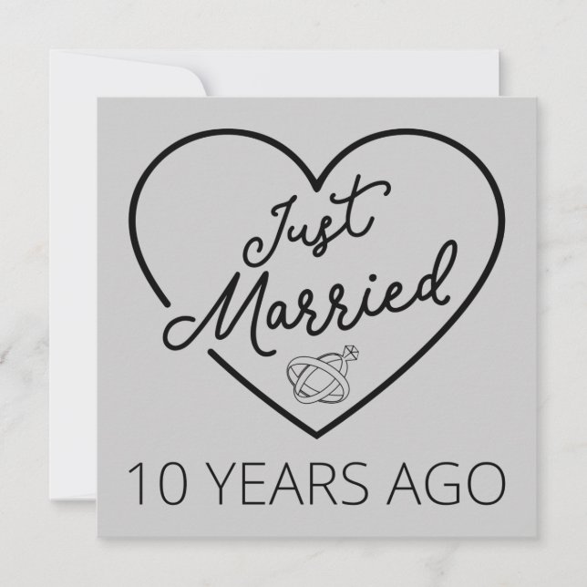 Just Married 10 Years Ago III Invitation (Front)