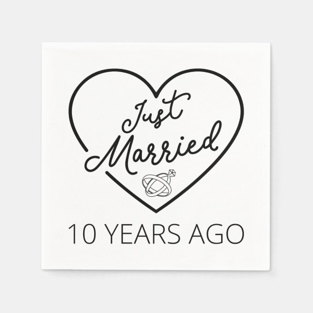 Just Married 10 Years Ago III Napkin (Front)