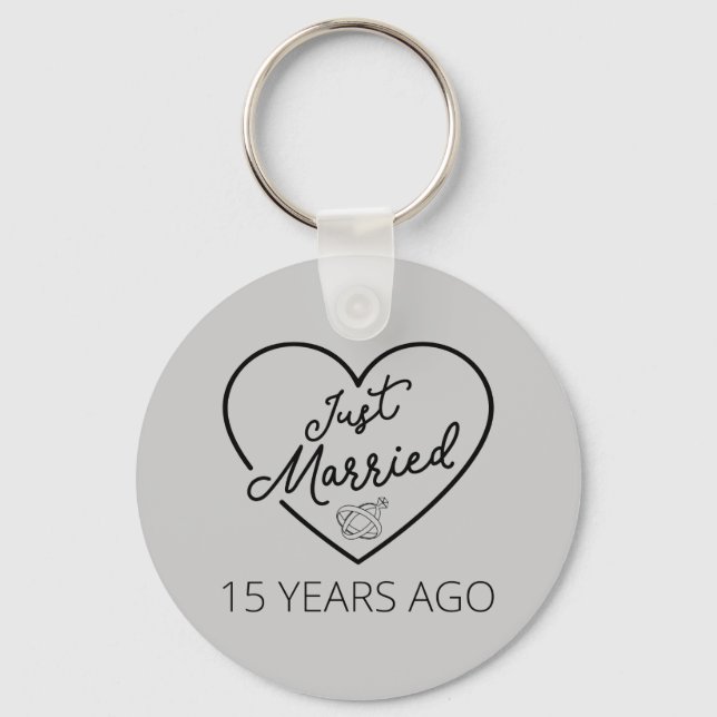 Just Married 15 Years Ago III Keychain (Front)