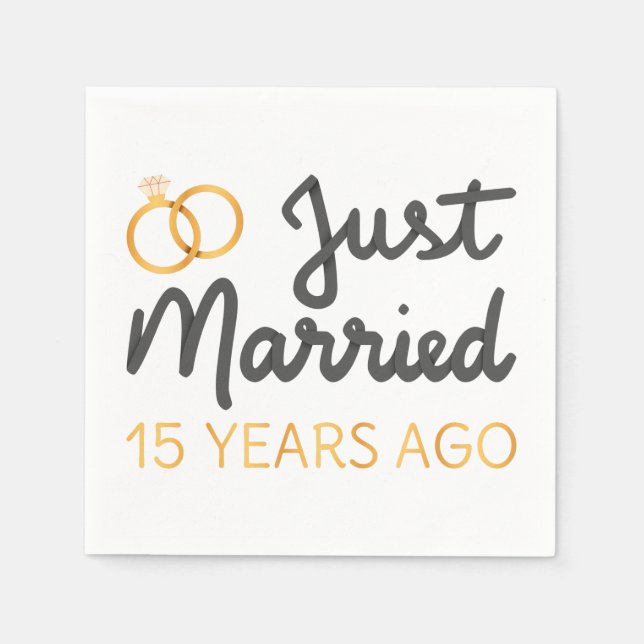 Just Married 15 Years Ago IV Napkin (Front)