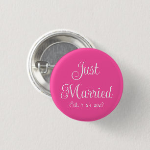 Just Married  1 Inch Round Button