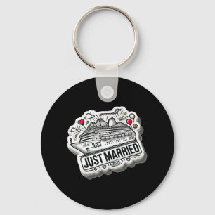 Just Married 2025 Wedding Rings Matching Couple Ne Keychain