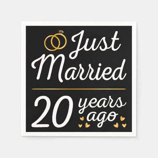 Just Married 20 Years Ago II Napkin (Front)