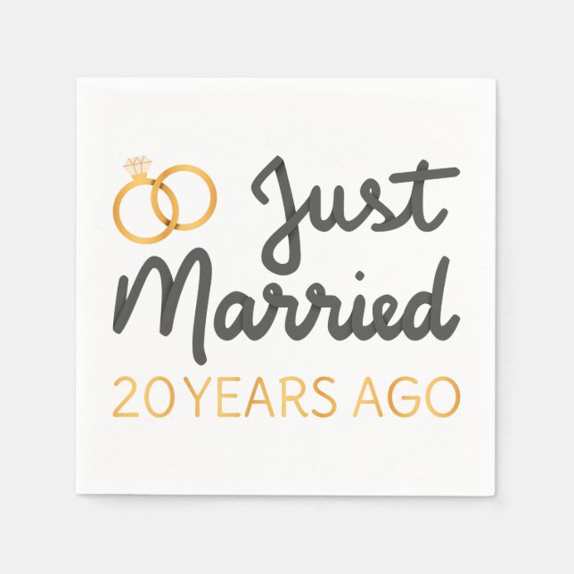 Just Married 20 Years Ago IV Napkin (Front)