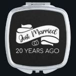 Just Married 20 Years Ago V Compact Mirror<br><div class="desc">Cute design, perfect for anyone who's been married for 20 years and to a wedding vow renewal ceremony. It makes a great matching outfit for couples! 'Just Married 20 Years Ago' quote for a couple who got married 20 years ago or a couple renewing wedding vows on their wedding anniversary....</div>