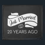 Just Married 20 Years Ago V Duvet Cover<br><div class="desc">Cute design, perfect for anyone who's been married for 20 years and to a wedding vow renewal ceremony. It makes a great matching outfit for couples! 'Just Married 20 Years Ago' quote for a couple who got married 20 years ago or a couple renewing wedding vows on their wedding anniversary....</div>