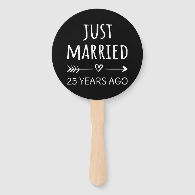 Just Married 25 Years Ago I Hand Fan (Front)
