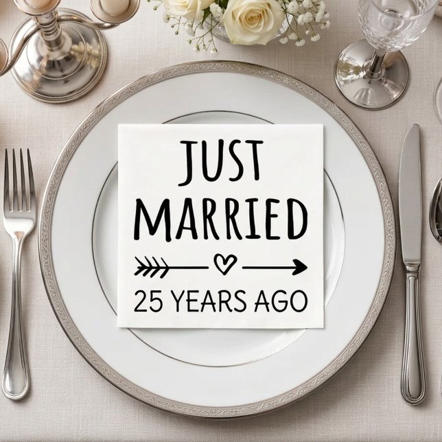 Just Married 25 Years Ago I Napkin (Creator Uploaded)