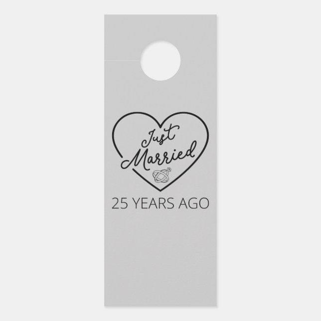 Just Married 25 Years Ago III Door Hanger (Front)