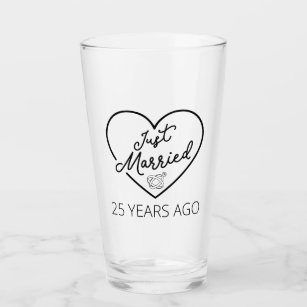 Just Married 25 Years Ago III Glass