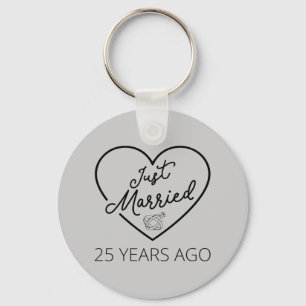 Just Married 25 Years Ago III Keychain