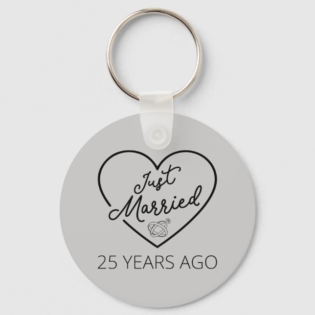 Just Married 25 Years Ago III Keychain (Front)