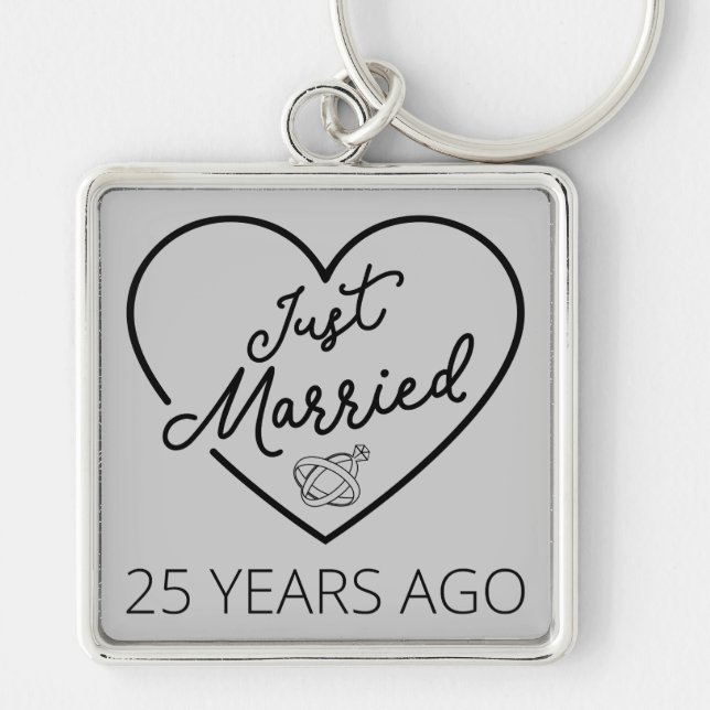 Just Married 25 Years Ago III Keychain (Front)