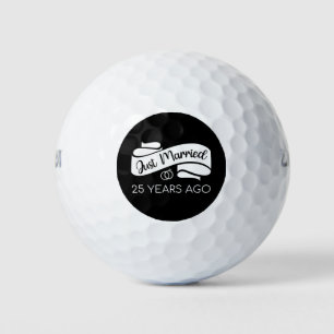 Just Married 25 Years Ago V Golf Balls