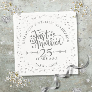 Just Married 25th Wedding Anniversary Napkin