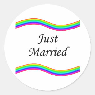 Just Married 2 Classic Round Sticker