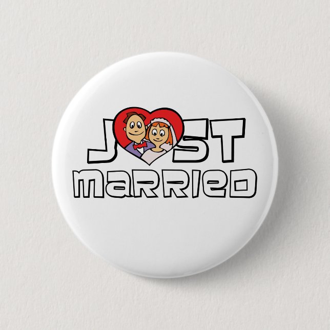 Just Married 2 Inch Round Button (Front)