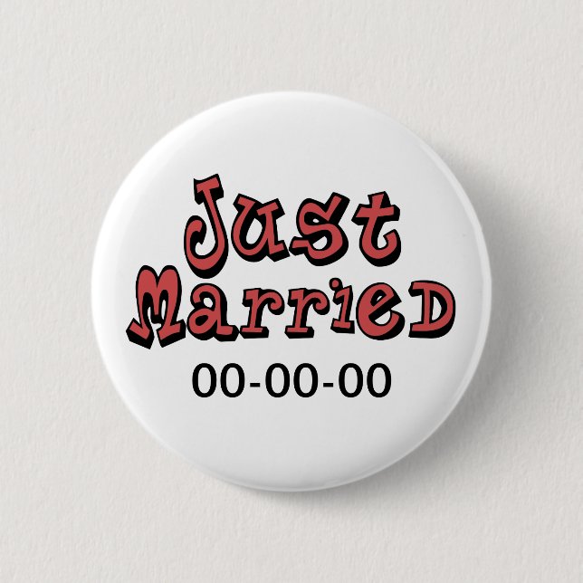 Just Married 2 Inch Round Button (Front)