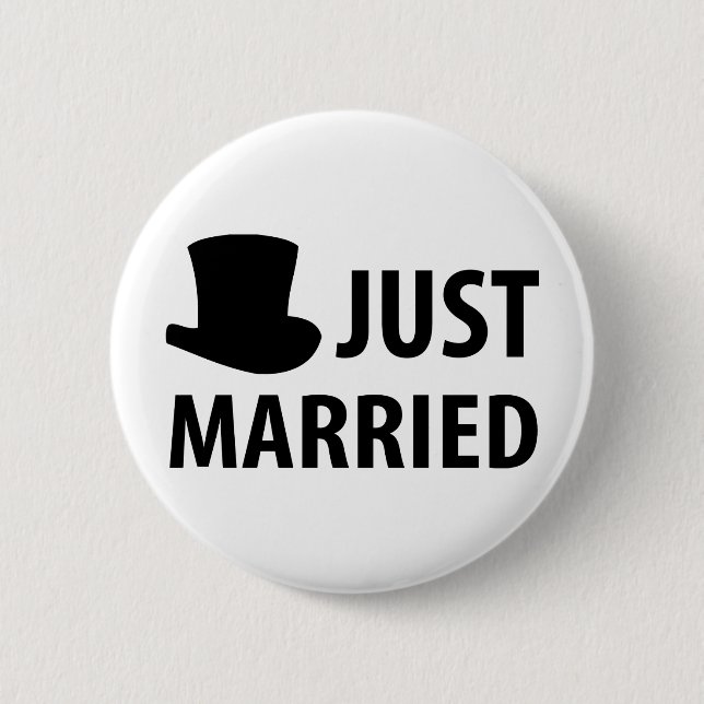 just married 2 inch round button (Front)