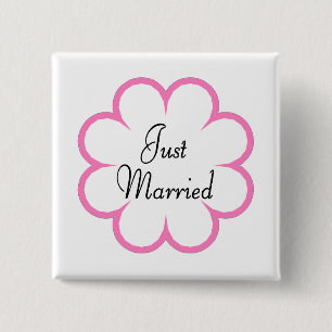 Just Married 2 Inch Square Button