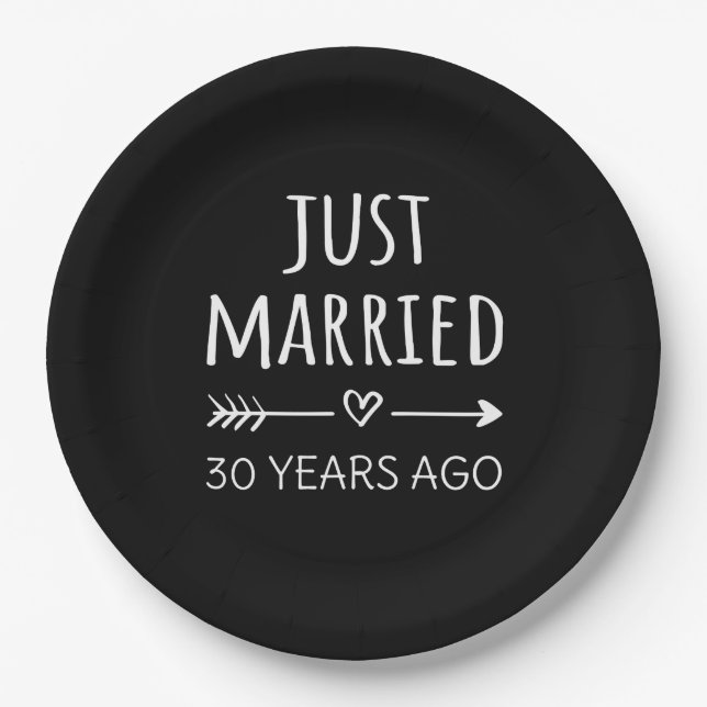 Just Married 30 Years Ago I Paper Plate (Front)