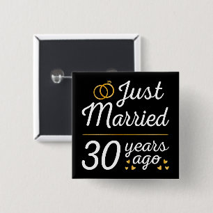 Just Married 30 Years Ago II 2 Inch Square Button