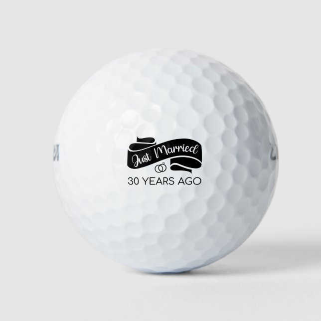 Just Married 30 Years Ago V Golf Balls (Front)