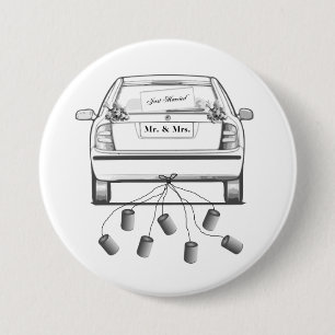 Just Married 3 Inch Round Button