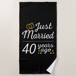 Just Married 40 Years Ago II Beach Towel