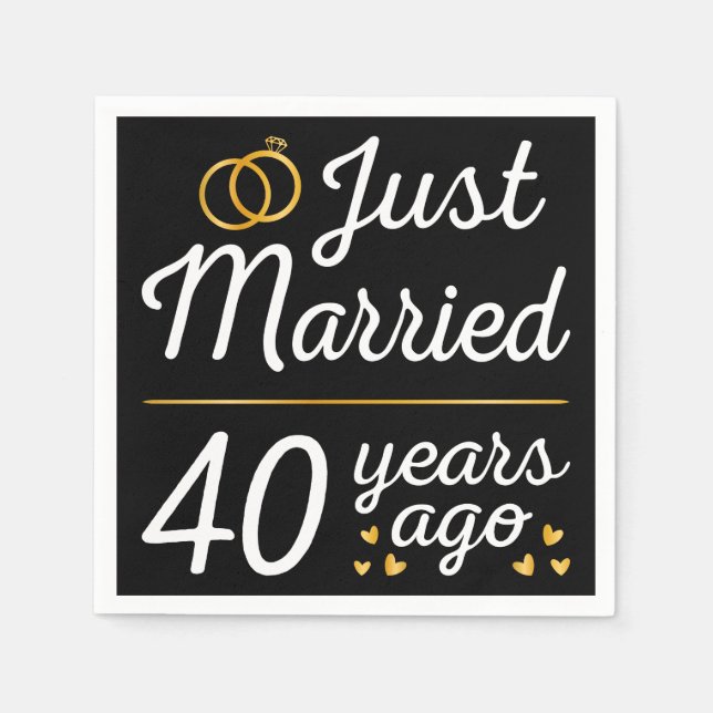 Just Married 40 Years Ago II Napkin (Front)