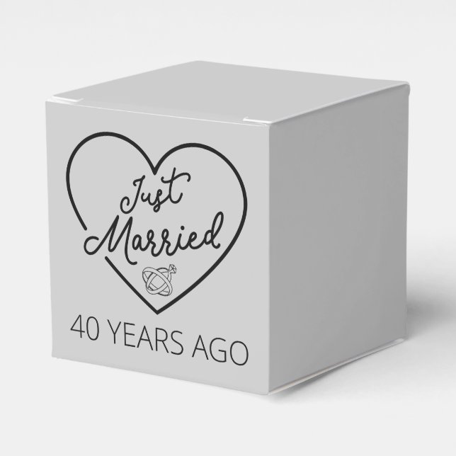 Just Married 40 Years Ago III Favor Box (Front Side)