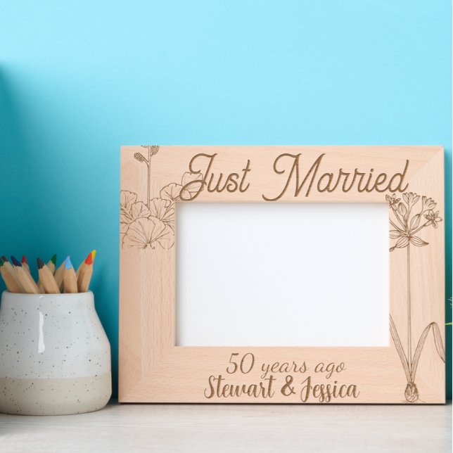 Just married 50 year ago wedding anniversary  etched frames (Creator Uploaded)