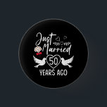 Just Married 50 Years Ago 50th Husband Wife Annive 1 Inch Round Button<br><div class="desc">Easy Halloween Costumes DIY Dracula Tuxedo Vampire Costume</div>