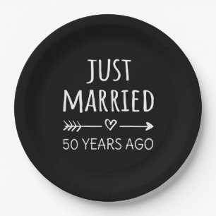 Just Married 50 Years Ago I Paper Plate