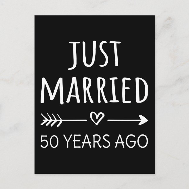Just Married 50 Years Ago I Postcard (Front)