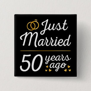 Just Married 50 Years Ago II 2 Inch Square Button