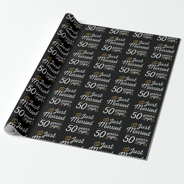 Just Married 50 Years Ago II Wrapping Paper (Unrolled)