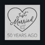 Just Married 50 Years Ago III Acrylic Tray<br><div class="desc">Cute design, perfect for anyone who's been married for 50 years and to a wedding vow renewal ceremony. It makes a great matching outfit for couples! 'Just Married 50 Years Ago' quote for a couple who got married 50 years ago or a couple renewing wedding vows on their golden anniversary....</div>