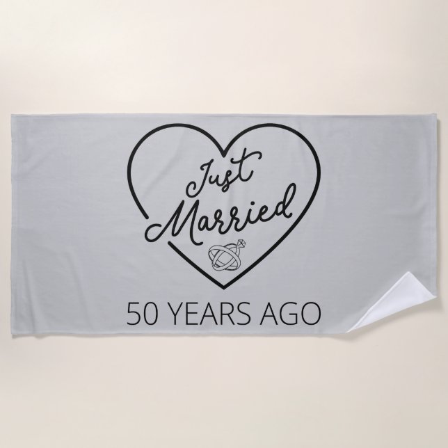 Just Married 50 Years Ago III Beach Towel (Front)