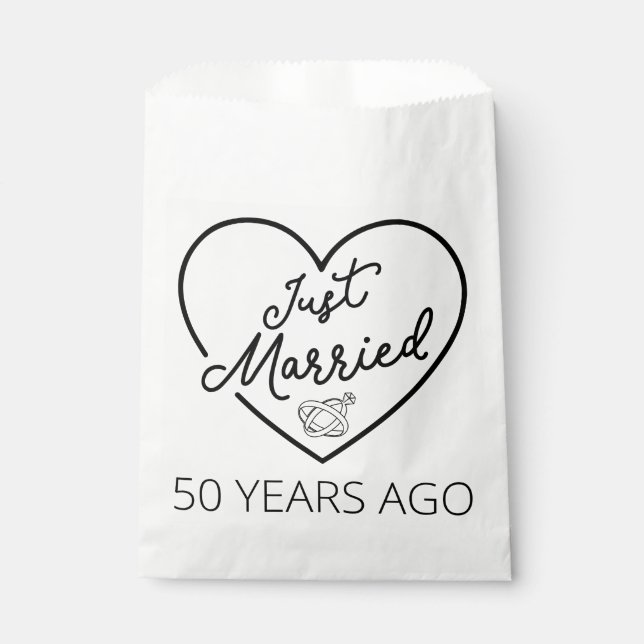 Just Married 50 Years Ago III Favour Bag (Front)