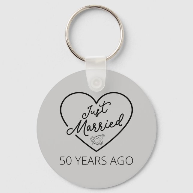 Just Married 50 Years Ago III Keychain (Front)