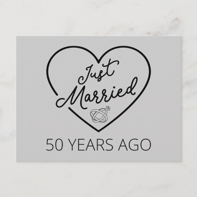 Just Married 50 Years Ago III Postcard (Front)