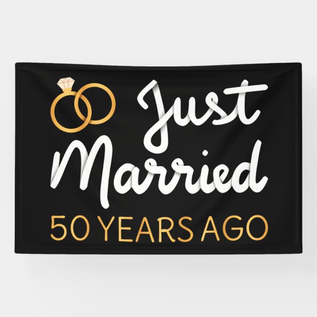 Just Married 50 Years Ago IV Banner (Horizontal)