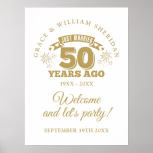 Just Married 50th Wedding Anniversary Welcome Sign