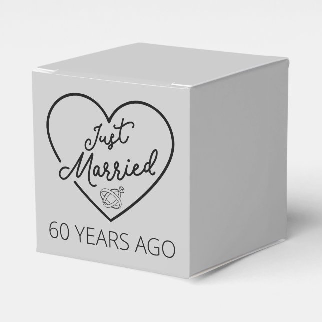 Just Married 60 Years Ago III Favor Box (Front Side)
