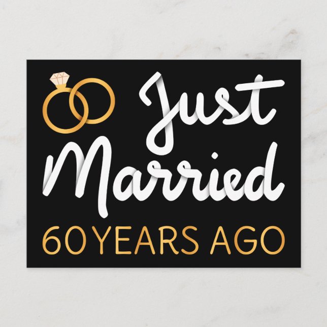 Just Married 60 Years Ago IV Postcard (Front)